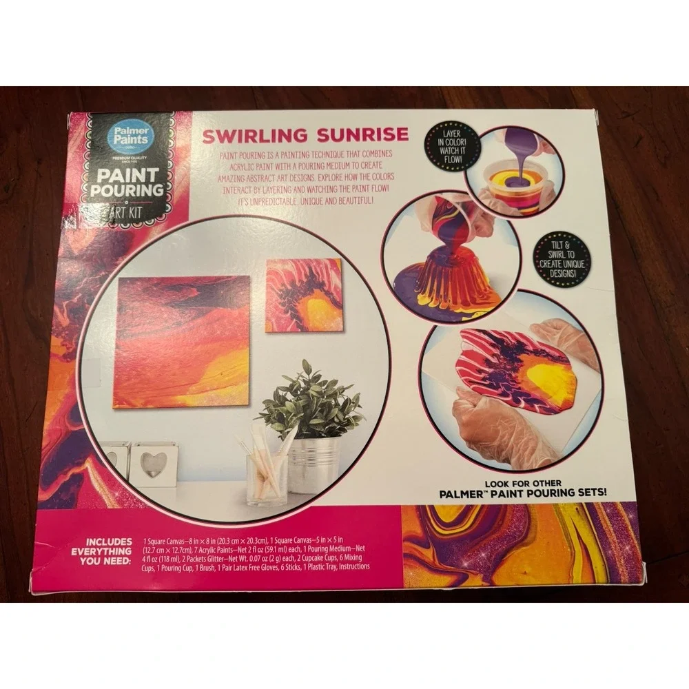 Pouring Swirling Sunrise Paint Set Palmer Paints NIB‎